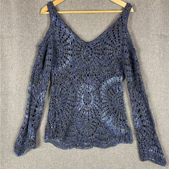 INC International Concepts Sweaters - INC International Concepts Cold Shoulder Crochet Sweater